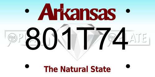 801T74 Arkansas License Plate