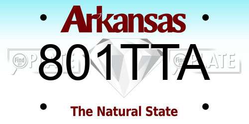801TTA Arkansas License Plate