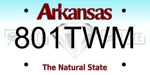 801TWM Arkansas License Plate