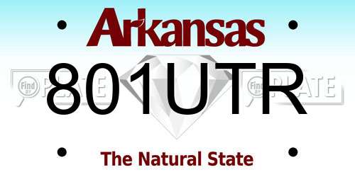 801UTR Arkansas License Plate