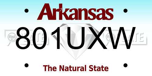 801UXW Arkansas License Plate