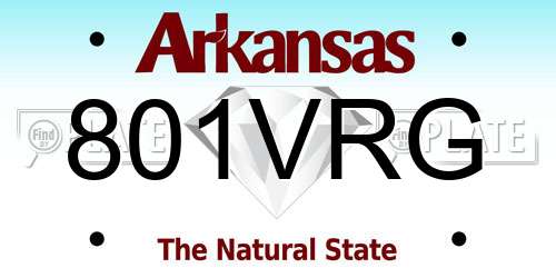 801VRG Arkansas License Plate