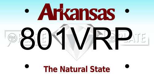801VRP Arkansas License Plate