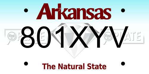 801XYV Arkansas License Plate