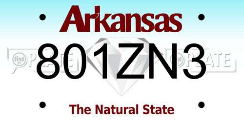 801ZN3 Arkansas License Plate