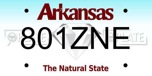 801ZNE Arkansas License Plate