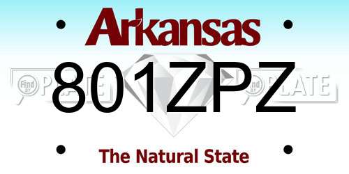 801ZPZ Arkansas License Plate