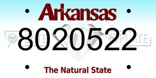 8020522 Arkansas License Plate