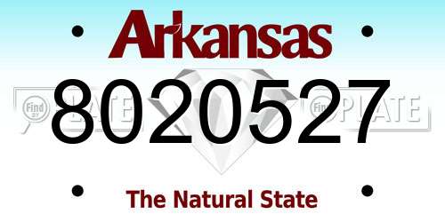 8020527 Arkansas License Plate