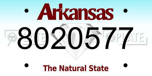 8020577 Arkansas License Plate