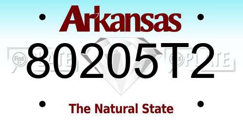 80205T2 Arkansas License Plate