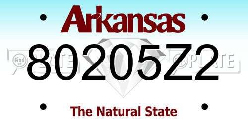 80205Z2 Arkansas License Plate