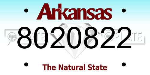 8020822 Arkansas License Plate