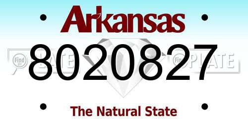 8020827 Arkansas License Plate