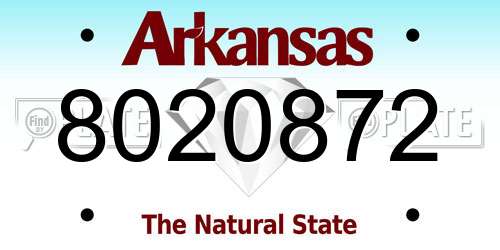 8020872 Arkansas License Plate