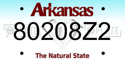 80208Z2 Arkansas License Plate