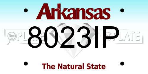 8023IP Arkansas License Plate
