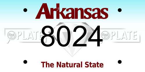 8024 Arkansas License Plate