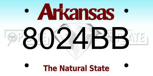 8024BB Arkansas License Plate