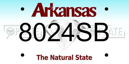 8024SB Arkansas License Plate