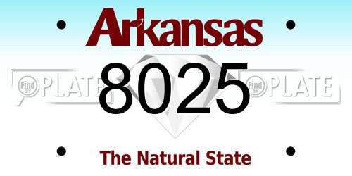 8025 Arkansas License Plate