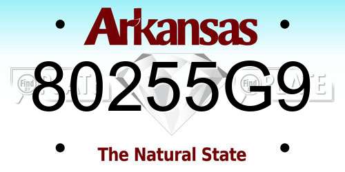 80255G9 Arkansas License Plate