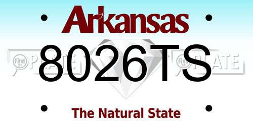 8026TS Arkansas License Plate