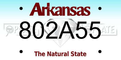 802A55 Arkansas License Plate