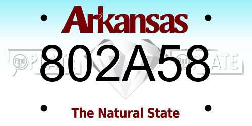 802A58 Arkansas License Plate
