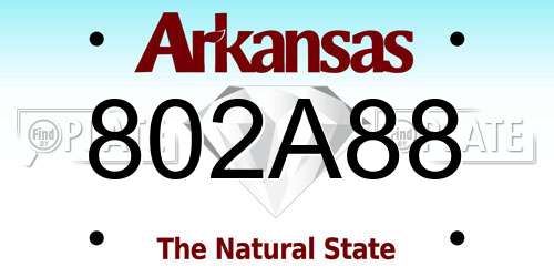 802A88 Arkansas License Plate