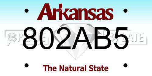802AB5 Arkansas License Plate