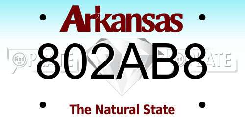 802AB8 Arkansas License Plate