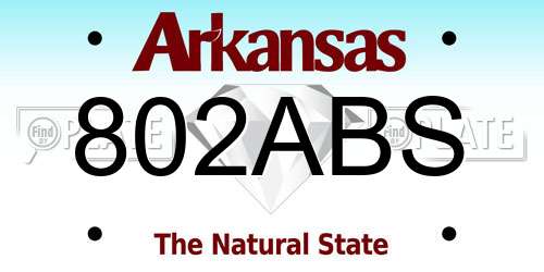 802ABS Arkansas License Plate