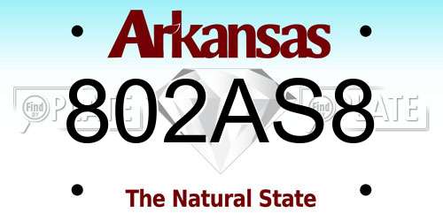 802AS8 Arkansas License Plate
