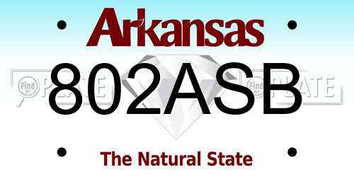 802ASB Arkansas License Plate