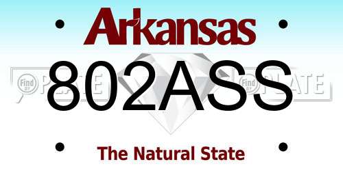 802ASS Arkansas License Plate