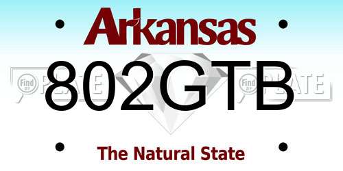 802GTB Arkansas License Plate
