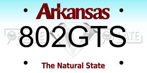 802GTS Arkansas License Plate