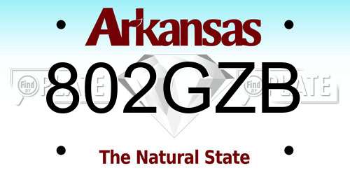802GZB Arkansas License Plate
