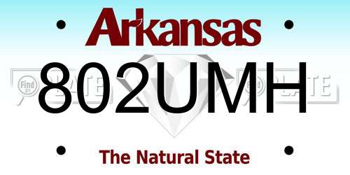 802UMH Arkansas License Plate