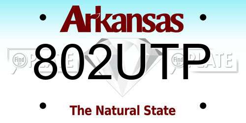 802UTP Arkansas License Plate