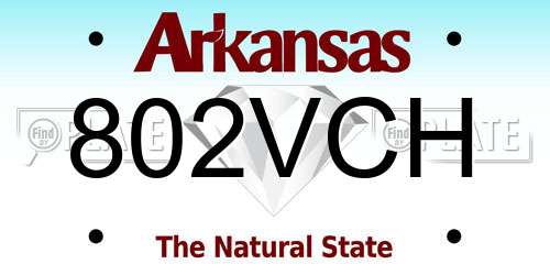 802VCH Arkansas License Plate