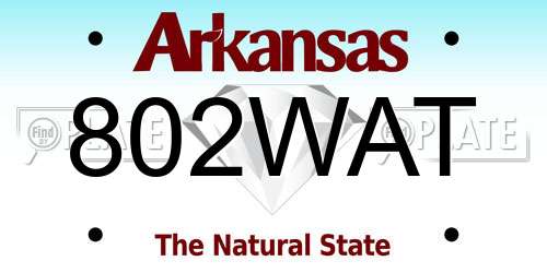 802WAT Arkansas License Plate