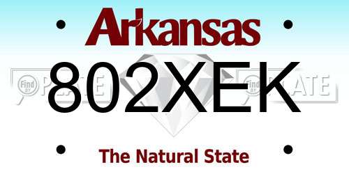 802XEK Arkansas License Plate