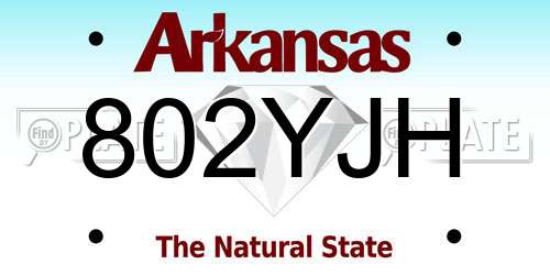 802YJH Arkansas License Plate
