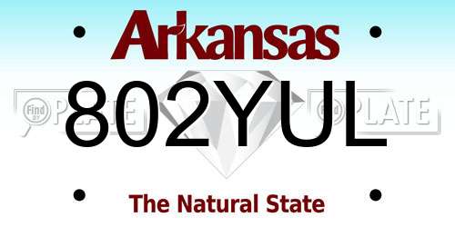 802YUL Arkansas License Plate