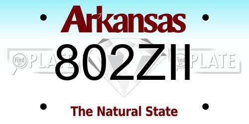 802ZII Arkansas License Plate