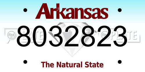8032823 Arkansas License Plate
