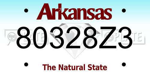 80328Z3 Arkansas License Plate