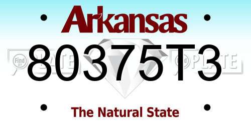 80375T3 Arkansas License Plate